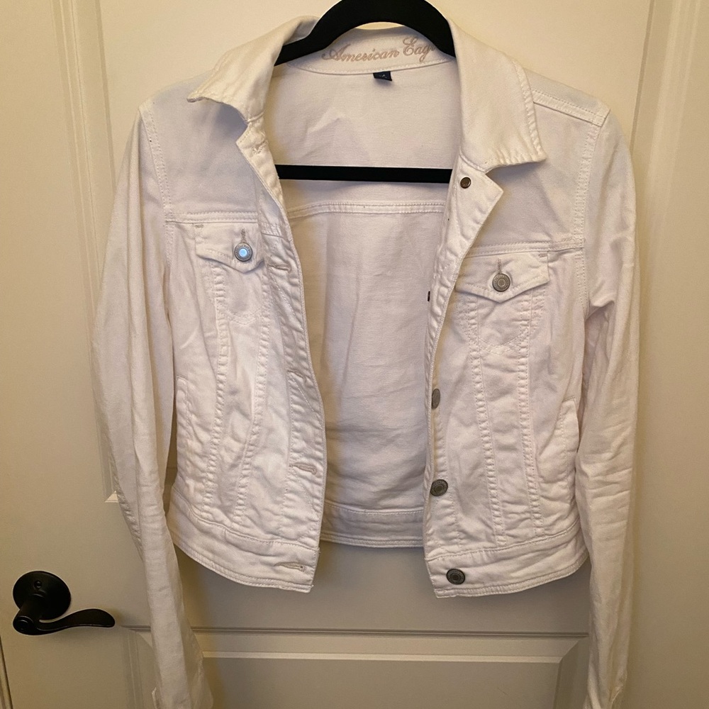Express white denim jacket